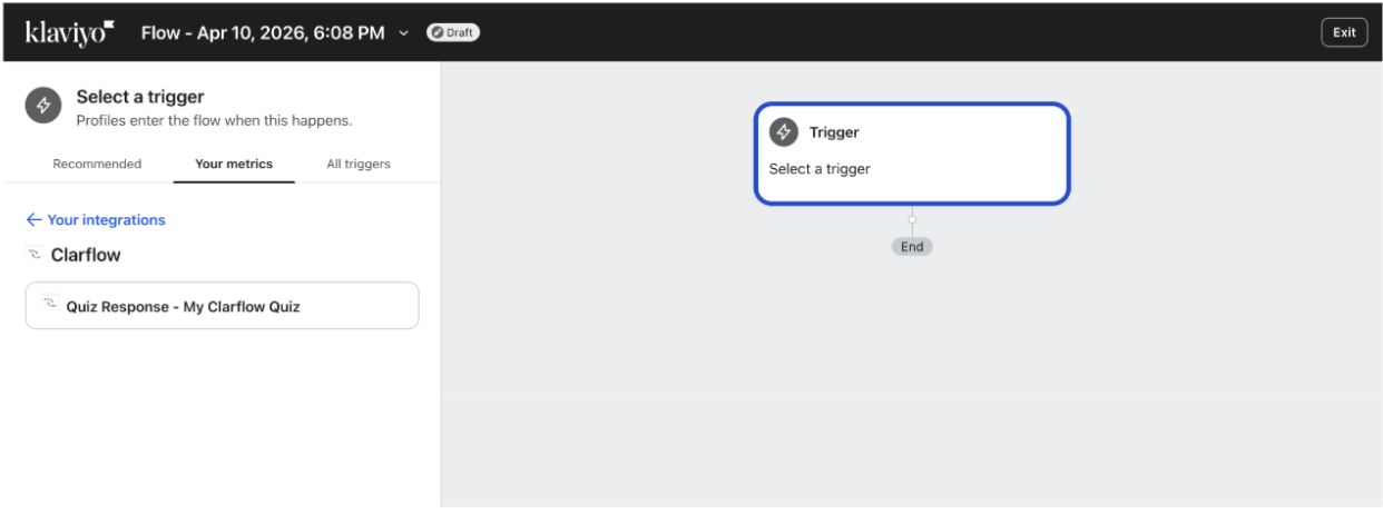 Pick the Clarflow Quiz Response metric